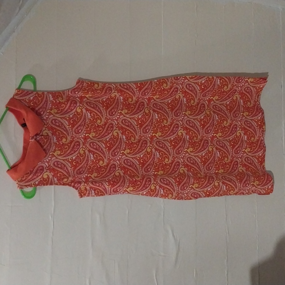 Talbots Orange Paisley Dress EUC